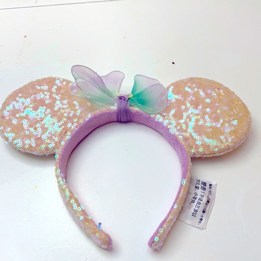 Disney Parks Minnie Pink Iridescent Sequin Ears - Picture 1 of 5
